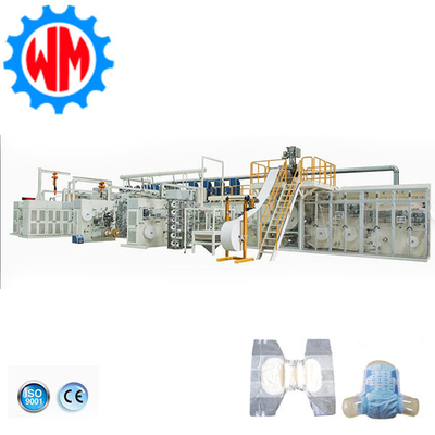 Đường dây sản xuất tã cho người lớn thông minh với hệ thống đóng gói